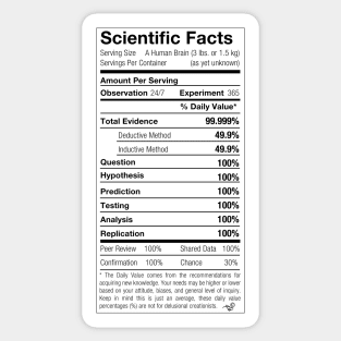 Scientific Facts are Nutritious by Tai's Tees Sticker